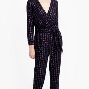 Gold flecked navy J Crew jumpsuit